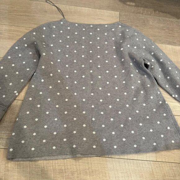 CYNTHIA ROWLEY WOMENS GRAY POLKA DOT SWEATER MEDIUM - Picture 7 of 7
